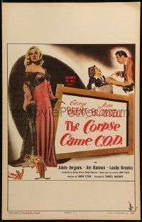 6p329 CORPSE CAME C.O.D. WC '47 Joan Blondell, George Brent, sexy Adele Jergens in negligee!