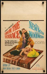 6p368 FROM THE TERRACE WC '60 artwork of Paul Newman & sexy Joanne Woodward!