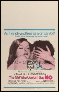 6p376 GIRL WHO COULDN'T SAY NO WC '69 sexy Virna Lisi is the end in loving, George Segal!