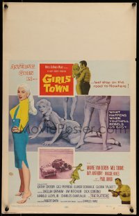 6p377 GIRLS TOWN WC '59 sexy bad youthful rebel Mamie Van Doren, first Paul Anka, who is shown!