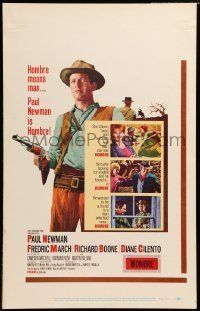 6p389 HOMBRE WC '66 full-color image of Paul Newman, Fredric March, directed by Martin Ritt