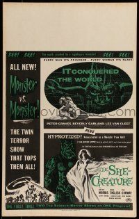 6p400 IT CONQUERED THE WORLD/SHE-CREATURE Benton WC '56 AIP monster vs monster!