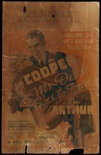 6p441 MR. DEEDS GOES TO TOWN WC '36 best art of Gary Cooper carrying sexy Jean Arthur, Frank Capra