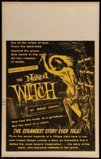 6p445 NAKED WITCH WC '64 fantastic silly horror art of sexy naked girl with body of a goddess!
