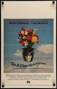 6p451 ON A CLEAR DAY YOU CAN SEE FOREVER WC '70 cool image of Barbra Streisand in flower pot!