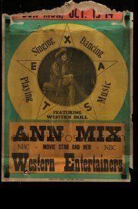 6p480 RUTH MIX WC '35 Tom Mix's daughter billed as Ann in her own live western show!