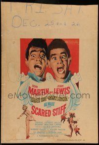 6p487 SCARED STIFF WC '53 wacky artwork of terrified Dean Martin & Jerry Lewis!