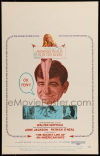 6p489 SECRET LIFE OF AN AMERICAN WIFE WC '68 Walter Matthau & sexy Edy Williams give sex lessons!