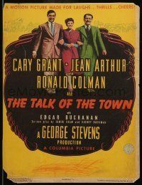 6p511 TALK OF THE TOWN WC '42 Cary Grant, Jean Arthur & Ronald Colman arm-in-arm, George Stevens!