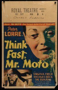 6p516 THINK FAST MR. MOTO WC '37 Peter Lorre, 1st of series, foxiest detective of them all, rare!