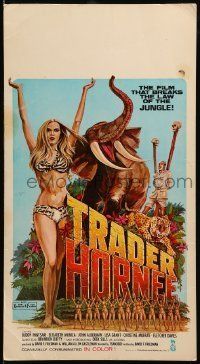 6p521 TRADER HORNEE 12x22 WC '70 the film that breaks the law of the jungle, sexiest artwork!