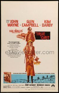 6p523 TRUE GRIT WC '69 John Wayne as Rooster Cogburn, Kim Darby, Glen Campbell