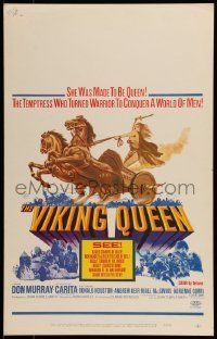 6p532 VIKING QUEEN WC '67 Hammer, Don Murray, great art of Carita with sword on chariot!