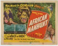 6r018 AFRICAN MANHUNT TC '54 in the forbidden jungle where no white man dared go, Gorilla Land!