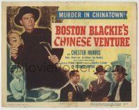6r044 BOSTON BLACKIE'S CHINESE VENTURE TC '49 Chester Morris holding Asian mask & hatchet!