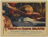 6r532 FIEND OF DOPE ISLAND LC #8 '59 c/u of sexy Yugoslavian bombshell Tania Velia naked in bed!