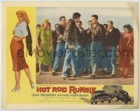 6r572 HOT ROD RUMBLE LC '57 Brett Halsey & punks in leather jackets about to duke it out!