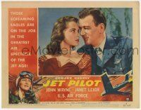 6r599 JET PILOT LC #1 '57 best romantic close up of John Wayne & sexy Janet Leigh, Howard Hughes