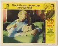 6r662 LOVER COME BACK LC #5 '62 close up of Doris Day consoling Rock Hudson in bed!