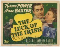 6r171 LUCK OF THE IRISH TC '48 Tyrone Power, Anne Baxter, art of leprechaun Cecil Kellaway!