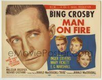 6r176 MAN ON FIRE TC '57 huge head shot of Bing Crosby, who wants to keep custody of his child!