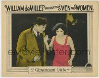 6r699 MEN & WOMEN LC '25 close up of Richard Dix with Claire Adams staring in disbelief!