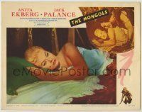 6r712 MONGOLS LC #2 '62 c/u of beautiful Anita Ekberg laying in bed + in border with Jack Palance!