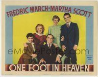 6r747 ONE FOOT IN HEAVEN LC '41 great posed portrait of Fredric March, Martha Scott & family!