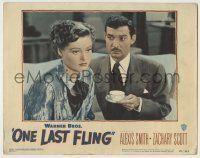 6r748 ONE LAST FLING LC #7 '49 close up of Zachary Scott offering tea to sad Alexis Smith!
