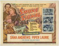 6r263 SMOKE SIGNAL TC '55 art of Dana Andrews & Piper Laurie, Native American Indians!