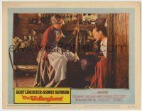 6r917 UNFORGIVEN LC #3 '60 Audrey Hepburn & Lillian Gish churning butter, directed by John Huston!
