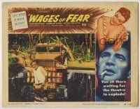 6r930 WAGES OF FEAR LC #7 '55 Henri-Georges Clouzot, Vanel leads explosive truck through oil!