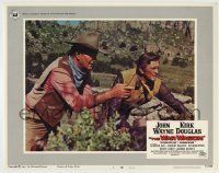 6r934 WAR WAGON LC #3 '67 close up of cowboys John Wayne & Kirk Douglas scouting ahead!