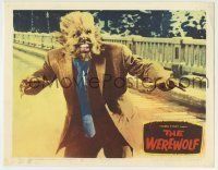 6r946 WEREWOLF LC '56 best close up of Steven Ritch as the wolf-man monster snarling on street!