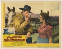 6r949 WESTERNER LC '40 c/u of Gary Cooper standing with Doris Davenport & horse by fence!