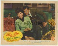 6r952 WHAT A WOMAN LC '43 Rosalind Russell thinks Willard Parker is too hot to handle!