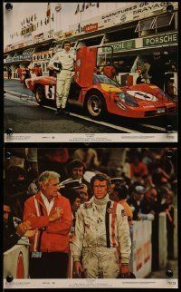 6s243 LE MANS 2 8x10 mini LCs '71 race car driver Steve McQueen, one with personalized uniform!