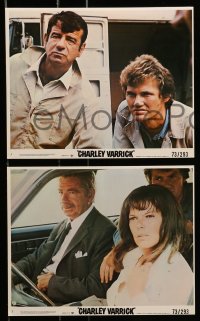 6s049 CHARLEY VARRICK 8 8x10 mini LCs '73 Walter Matthau, Joe Don Baker, Don Siegel crime classic!