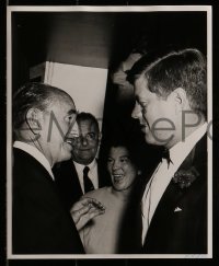 6s855 JOHN F. KENNEDY/JACK WARNER 3 8x10 stills '60s the President with Warner Bros. founder!