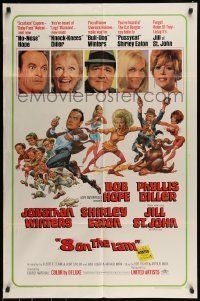 6t009 8 ON THE LAM 1sh '67 Bob Hope, Phyllis Diller, Jill St. John, wacky Jack Davis art of cast!