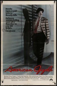 6t043 AMERICAN GIGOLO 1sh '80 male prostitute Richard Gere is being framed for murder!