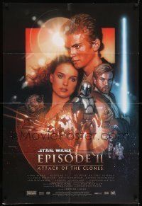 6t064 ATTACK OF THE CLONES style B DS 1sh '02 Star Wars Episode II, artwork by Drew Struzan!