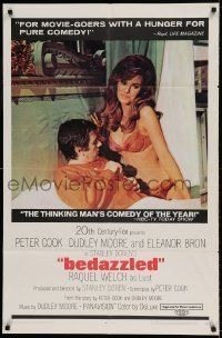 6t088 BEDAZZLED 1sh '68 classic fantasy, Dudley Moore stares at Raquel Welch as Lust!