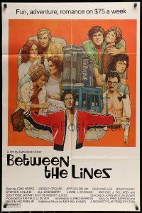 6t096 BETWEEN THE LINES 1sh '77 Richard Amsel artwork, John Heard, fun, adventure & romance!