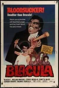 6t114 BLACULA int'l 1sh '72 black vampire William Marshall is deadlier than Dracula, great image!
