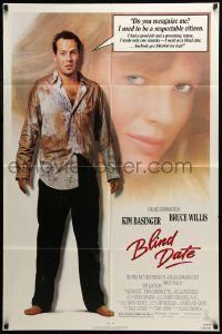 6t118 BLIND DATE 1sh '87 sexy Kim Basinger, down-on-his-luck Bruce Willis, John Larroquette