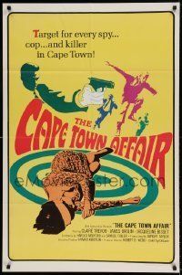 6t152 CAPE TOWN AFFAIR 1sh '67 Claire Trevor, James Brolin, cool psychedelic art & design!