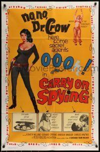 6t158 CARRY ON SPYING 1sh '64 sexy English spy spoof, the most secrets exposed!