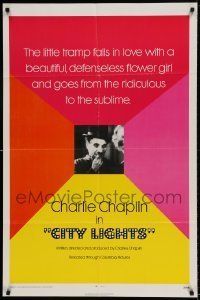6t175 CITY LIGHTS 1sh R72 Charlie Chaplin as the Tramp, boxing!