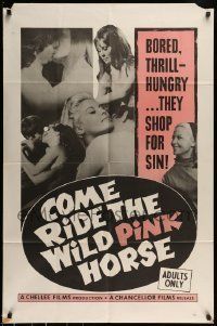 6t184 COME RIDE THE WILD PINK HORSE 1sh '66 Mona Marshal, Steppen Wolf, sexy images!